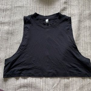 Lululemon crop muscle tank, black, size 8